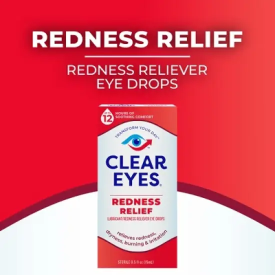 Clear Eyes Redness Relief Eye Drops for Redness, Dryness, Burning, & Irritation - 0.5 fl oz image {6}