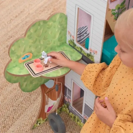 Kidkraft Backyard Cookout Wooden Dollhouse with 16 Play Furniture Accessories image {5}