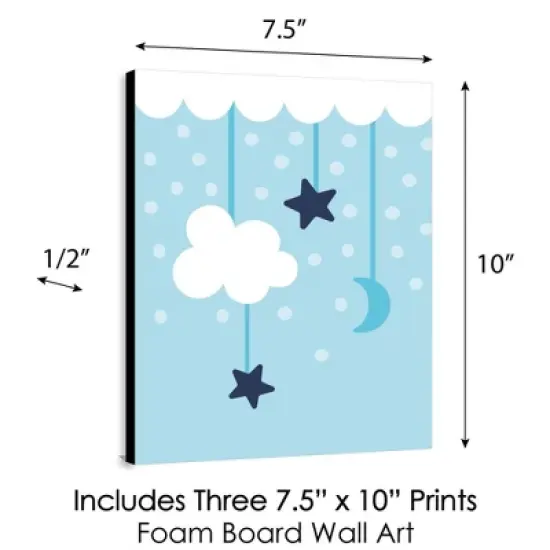 Big Dot of Happiness Baby Boy - Blue Nursery Wall Art and Kids Room Decorations - Gift Ideas - 7.5 x 10 inches - Set of 3 Prints image {3}