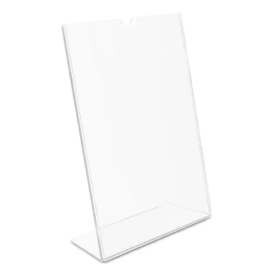 Deflecto Slanted Desk Sign Holder Plastic 5 x 7 Clear 590301 image {6}