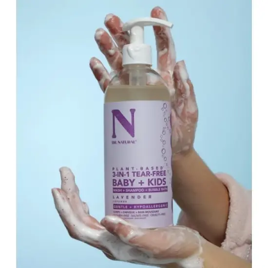 Dr. Natural 3-in-1 Tear-Free Baby Plus Kids Soap - Head-to-Toe Baby Soap and Baby Shampoo - Sensitive Skin Moisturizing Body Wash - Lavender - 16 oz image {5}