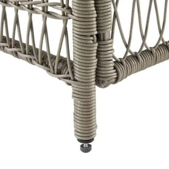 3pc Thatcher Outdoor Steel Chair & Ottoman Set Creme/Driftwood - Crosley image {13}