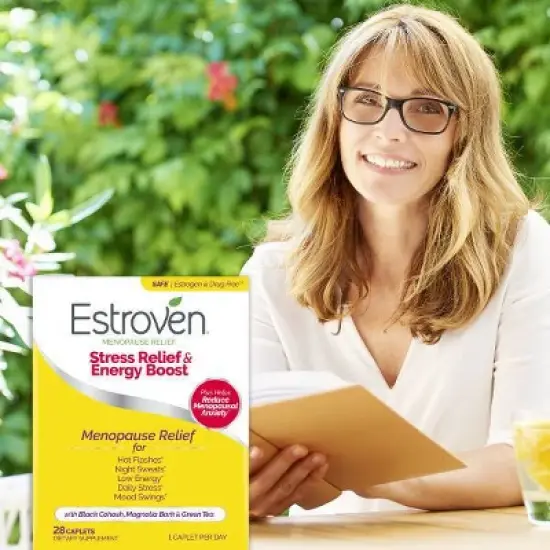 Estroven Menopause Relief + Stress Supplement Caplets - 28ct image {4}