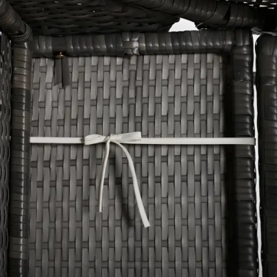 Outdoor Loveseat and Convertible to two seats and a table，Beige/Gray/Blue, 4W -ModernLuxe image {13}