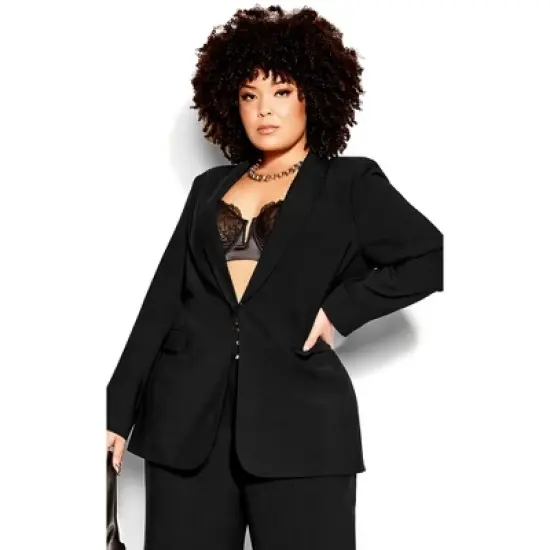 Women's Plus Size Perfect Suit Jacket - black| CITY CHIC image {4}