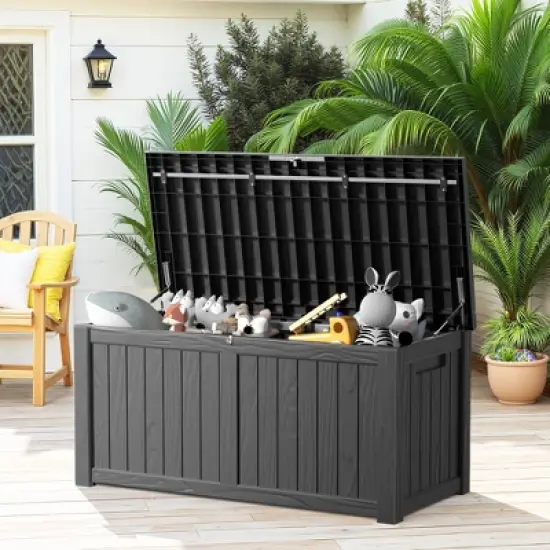 MAYEERTY 120 Gallon Large Capacity Outdoor Deck Box for Patio Furniture Cushions, Pillow with Wheels image {5}