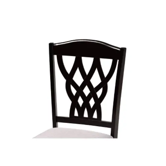 2pc Delilah Fabric Upholstered and Wood Dining Chairs - Baxton Studio image {3}