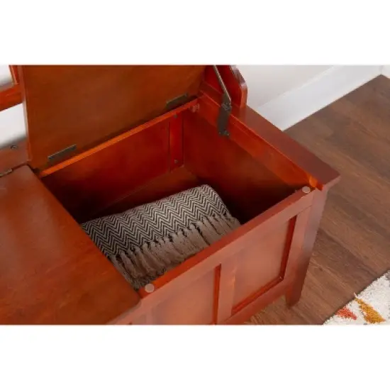Misson Hall Tree with Storage Bench Walnut - Linon image {9}