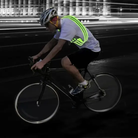 Unique Bargains Reflective Sash Reflective Running Gear for Walking at Night Green 2 Pcs image {1}