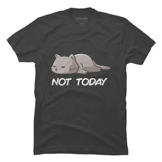 Men's Design By Humans Not Today Cat By EduEly T-Shirt image {5}