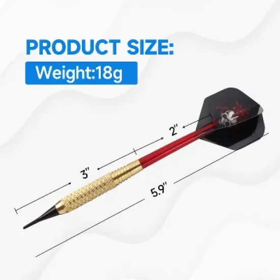 GSE 12 Pcs of 18 Grams Soft Tip Darts for Electronic Dart Board with 60 of Free Dart Tips & Storage Bag  (Deluxe) image {1}