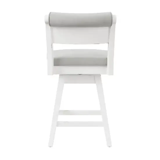 Clarion Wood and Upholstered Counter Height Swivel Stool Sea White - Hillsdale Furniture image {5}