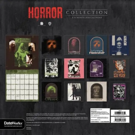 Trends International 2026 Horror Collection 12"x12" Wall Calendar image {3}