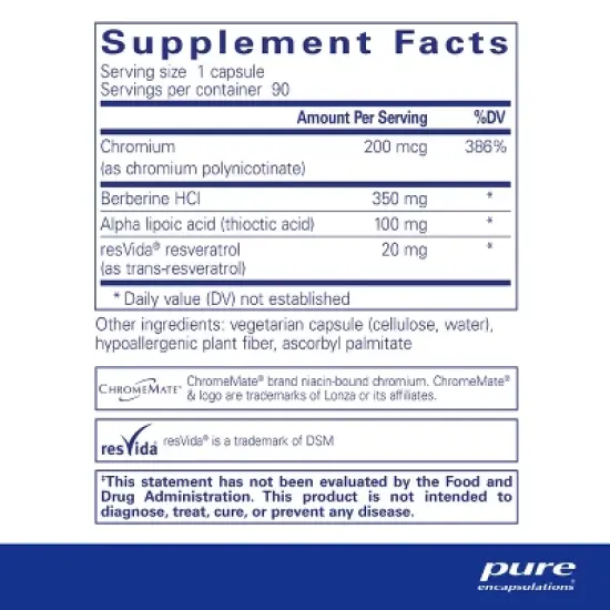 Pure Encapsulations Metabolic Xtra - Supplement to Support Carbohydrate Metabolism, and Homeostasis* - 90 Capsules image {1}