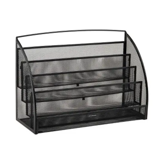4 Tier Mesh Document Holder Black - Mind Reader: Metal Desk Organizer for Office Supplies & Organization image {4}