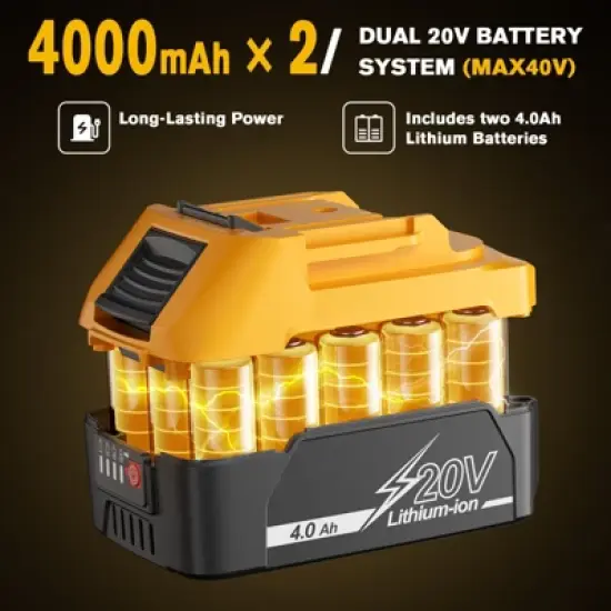 SUGIFT 4-in-1 Cordless Hedge Trimmer & Pole Saw with Dual Batteries image {6}