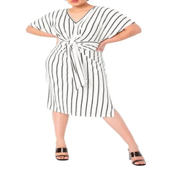 ELOQUII Women&rsquo;s Plus Size Wrap Around Dress image {1}