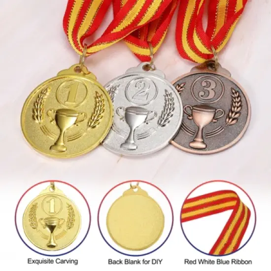 Unique Bargains Games Sports Competitions Zinc Alloy Embossed Design Award Medals 12 Pcs image {2}