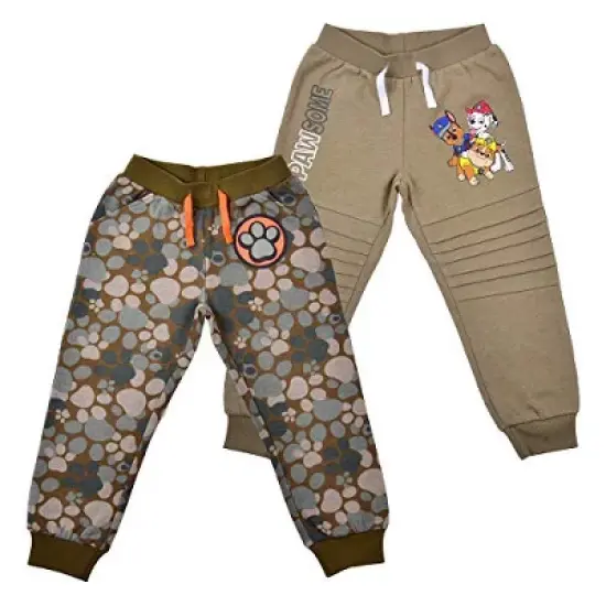Nickelodeon Boy's Paw Patrol 2 Piece Drawstring Waist Jogger Pants Bundle Set for toddler image {3}