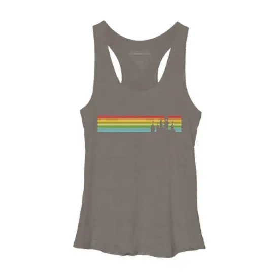 Design By Humans Retro Castle Sunset Stripes By Racerback Tank Top image {3}