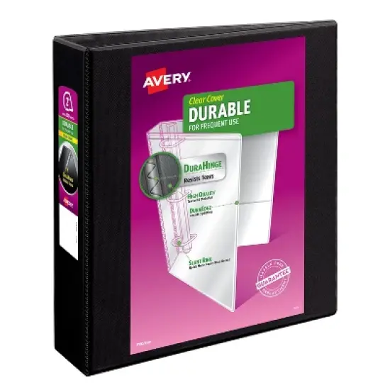 Avery Durable View 3 Ring Binder, 2 Inch EZD Rings, 1 Black Binder (09500) image {7}