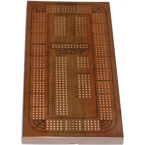 WE Games Classic Solid Wood, 4 Track Cribbage Board image {7}
