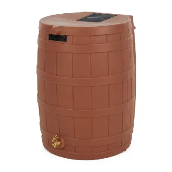 Good Ideas Rain Wizard 50 Gallon Plastic Rain Barrel Water Collector with Brass Spigot image {7}