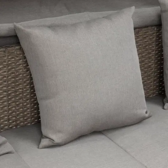 4pc Outdoor Adjustable Wicker Sectional Set with Canopy & Table - GODEER image {10}