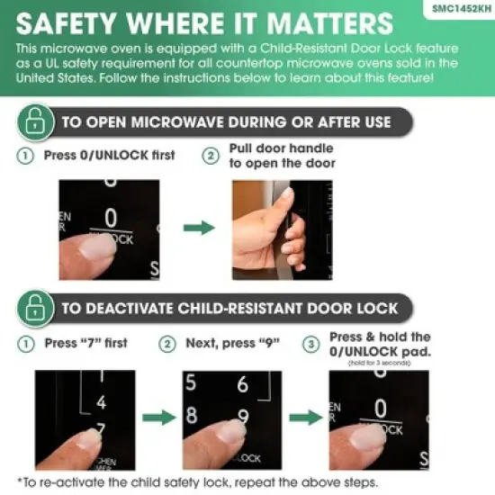Sharp SMC1452CH 1.4 Cu. Ft. Black Stainless Countertop Microwave image {4}