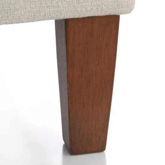 Lifestorey Phillips Upholstered Breakfast Nook Dining Bench Beige Stripe: Upholstered Dining Seating, Rubberwood Legs, Mid-Century Design image {5}