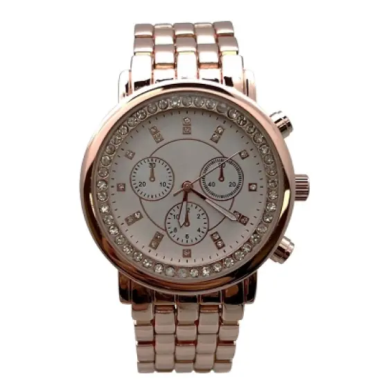 Olivia Pratt Round Rhinestones Analog Display Women Watch image {5}