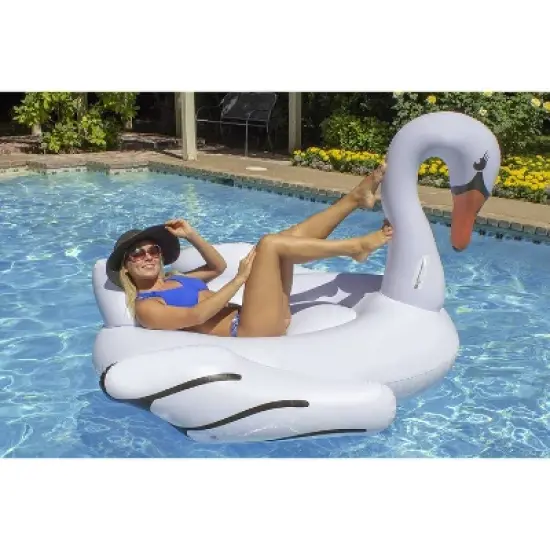 Poolmaster Jumbo Swan Swimming Pool Float Rider image {13}