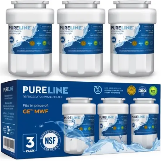 PureLine MWF Replacement Water Filter for GE&reg; Refrigerators, Replaces Kenmore 46-9991, Smartwater MWFP and Filter Models MWFINT, GWF, GWFA (3-Pack) image {6}