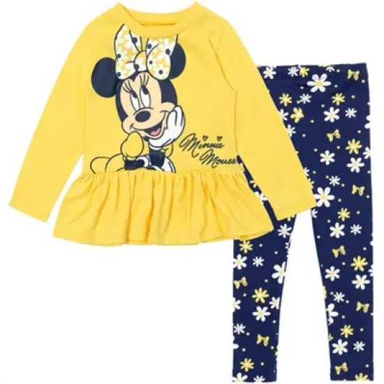 Disney Minnie Mouse Mickey Mouse T-Shirt and Leggings Outfit Set Infant to Big Kid image {16}