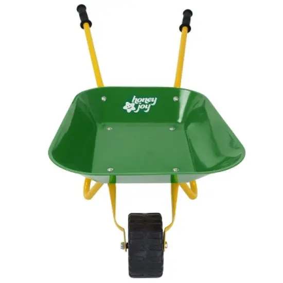 Costway Steel Wheelbarrow for Kids Red/Green image {4}