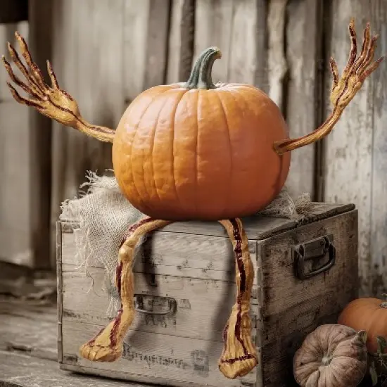 Joyfy Bendable Pumpkin Arms and Legs, Halloween Decorations for Pumpkin, Set of 4 Party Decor Includes 2 arms and 2 Legs Pumpkin Stake Supplies image {5}