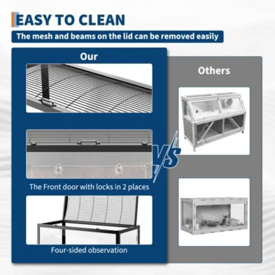 Small Animal Cage with Plastic and Metal Mouse Cage, Wheels for Easy Mobility, Large Habitat, Easy to Assemble, Suitable for Dwarf Syrian Hamsters image {2}