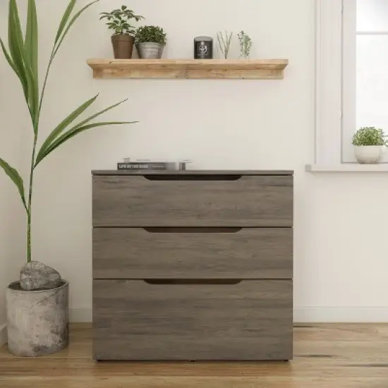 Arobas 3 Drawer Filing Cabinet Bark Gray - Nexera image {1}