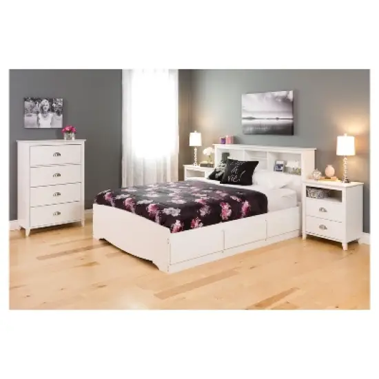 Yaletown 2 Drawer Nightstand - White - Prepac image {1}