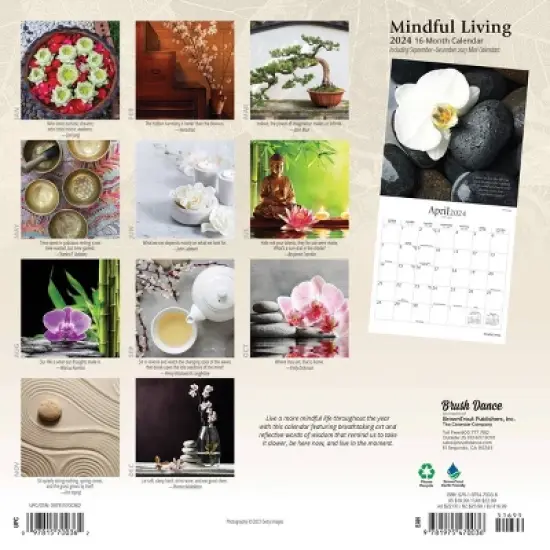 Brush Dance 2024 Wall Calendar 12"x12" Mindful Living image {1}