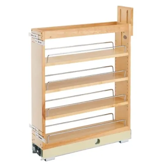 Rev-A-Shelf 448-BCBBSC 448 Series Kitchen Pullout Cabinet Organizer with Shelves for Kitchen Base Cabinets, Natural Wood image {5}