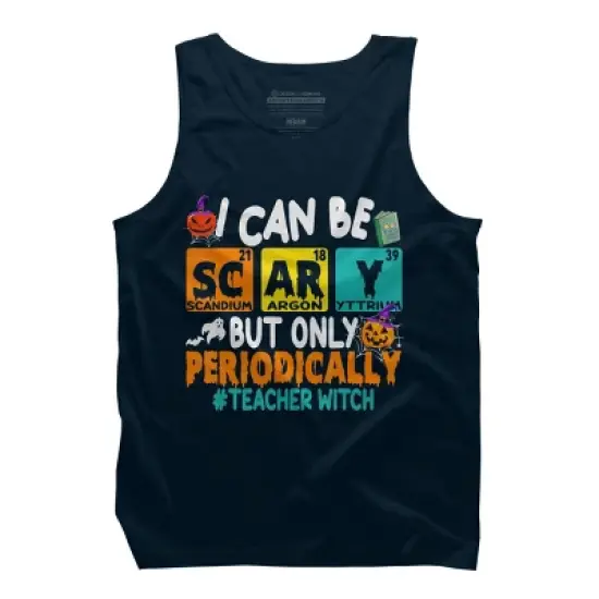 Men's Design By Humans I Can Be Scary But Only Periodically Science Halloween Gifts By lenxeemyeu Tank Top image {6}