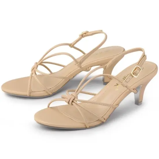 Allegra K Women's Strappy Slingback Kitten Heels Sandals image {8}
