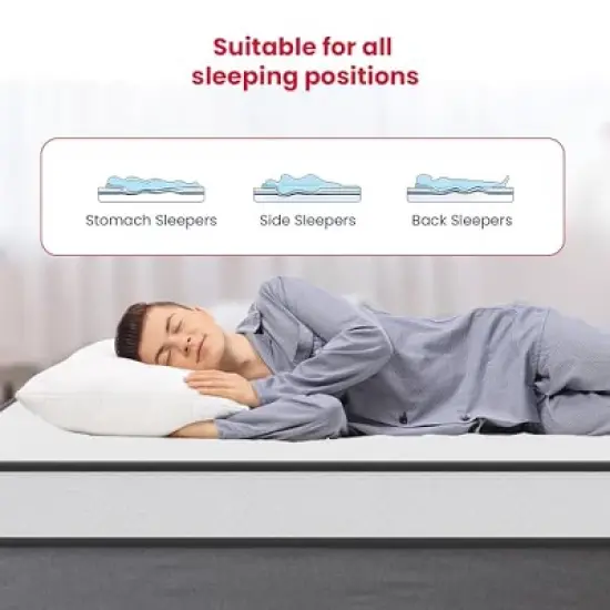 FDW 8 Inch Mattress Medium Firm Spring Mattress Cool Sleep Pressure Relief Fiberglass Free Mattress in a Box CertiPUR-US Certified image {6}