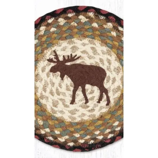 Earth Rugs Moose Printed Round Trivet &ndash; Rustic Cabin Lodge Hot Pad 10"x10" image {2}