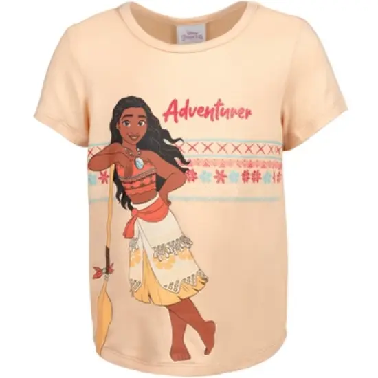 Disney Moana Girls Graphic T-Shirt Tank Top and Shorts 4 Piece Outfit Set Little Kid to Big Kid image {3}