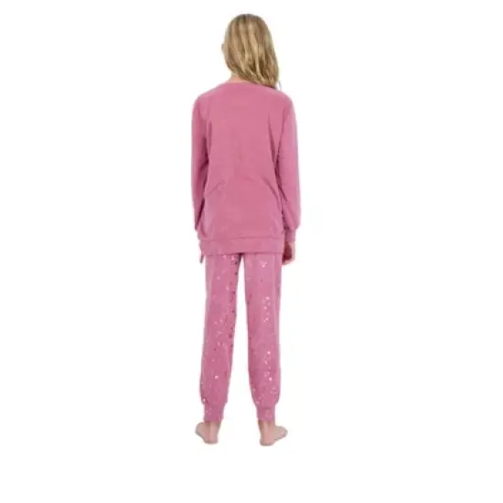 Sleep On It Girls 2-Piece Velour Pajama Set - Shine image {3}