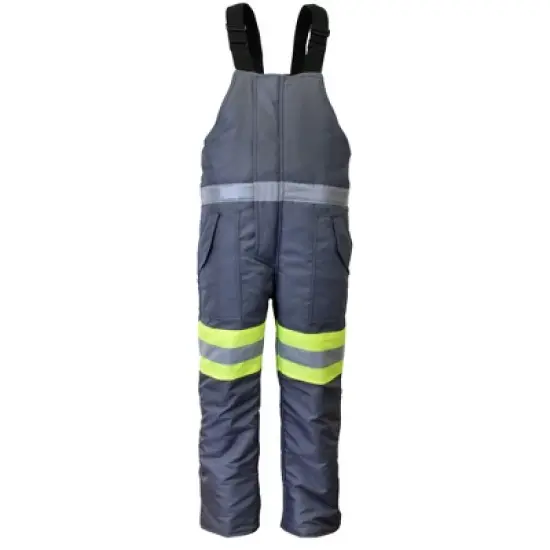 RefrigiWear Men's Freezer Edge Warm Insulated Bib Overalls with Reflective Tape image {4}