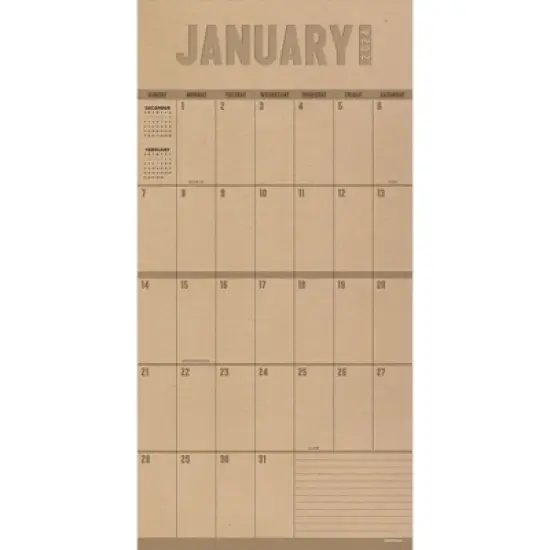 TF Publishing 2024 Wall Calendar 12"x12" Kraft Grid image {1}