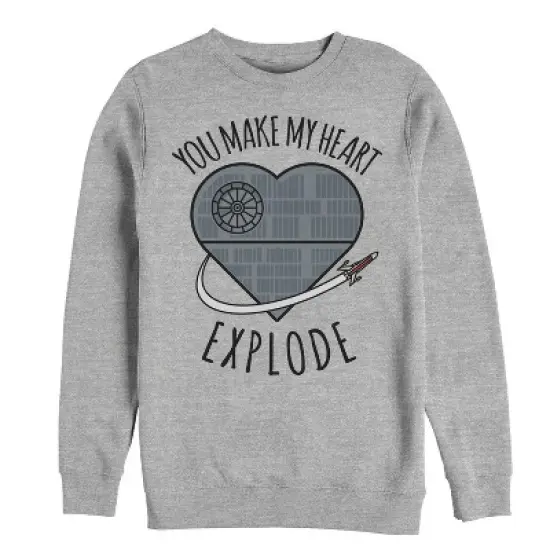 Men's Star Wars Valentine Death Star Heart Sweatshirt image {2}